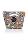 Philipp Plein Satin & Mirror Leather Medium Handle Bag Tattoo In Multi