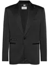Philipp Plein Satin Blazer In Black