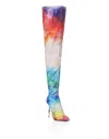 Philipp Plein Satin Boots Hi-heels Overknees Tie Dye In Multi