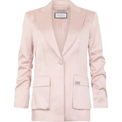Philipp Plein Satin Cargo Fit Blazer Women In Pink