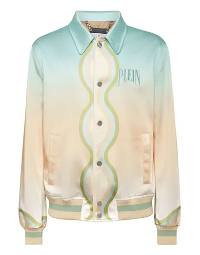 PHILIPP PLEIN SATIN COSTER JACKET SUPERCAR TRIUMPHAL ARCH