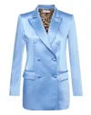 Philipp Plein Satin Dandy Blazer In Blue