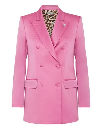 Philipp Plein Satin Dandy Blazer In Multi