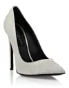 Philipp Plein Satin Decollete Hi-heels Monogram Strass