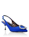 Philipp Plein Crystal Hexagon Leather Pumps In Multi