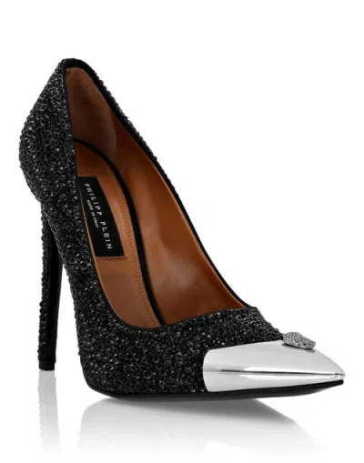 Philipp Plein Satin Hi-heels Mix Strass Women In Black