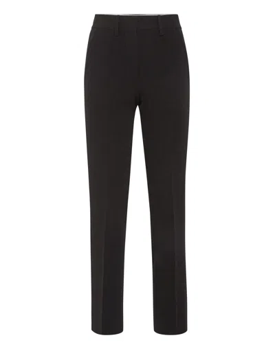 Philipp Plein Satin Office Trousers In Black
