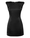 Philipp Plein Satin Stretch Mini Dress Sartorial In Black