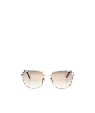 Philipp Plein Scalloped Frame Sunglasses In Nude