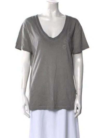 Pre-owned Philipp Plein Scoop Neck Short Sleeve T-shirt In Gray