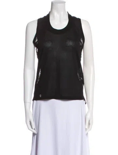 Pre-owned Philipp Plein Scoop Neck Sleeveless Top In Black