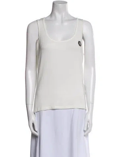 Pre-owned Philipp Plein Scoop Neck Sleeveless Top In Neutral