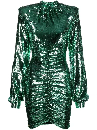 Philipp Plein Sequin-embellished Dress In Green