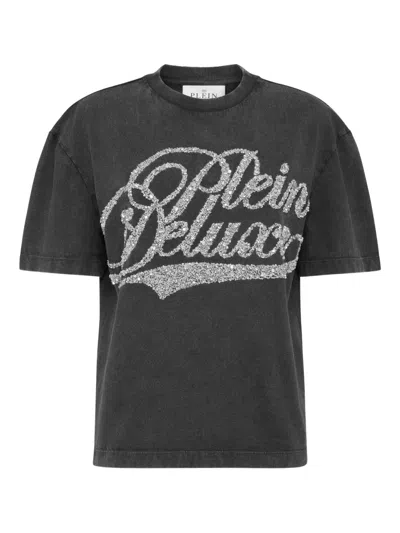 Philipp Plein Sequin-embellished Logo-lettering T-shirt In Black