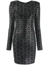 Philipp Plein Sequin-embellished Monogram Mini Dress In Black