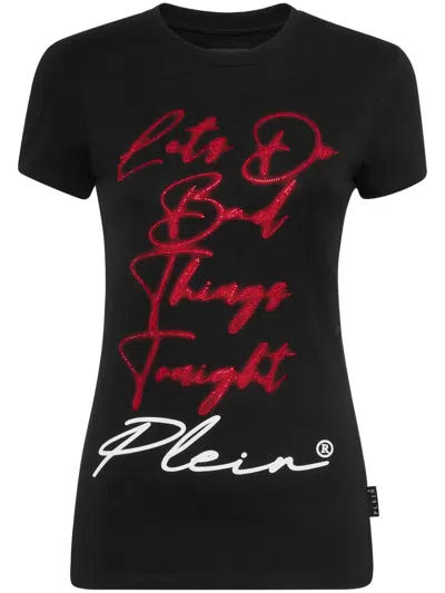 Philipp Plein Sexy Pure Cotton T-shirt In Black