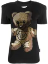 Philipp Plein Sexy Pure Fit Crystal-embellished T-shirt In Black