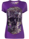 Philipp Plein Sexy Pure Fit Paisley-print T-shirt In Purple