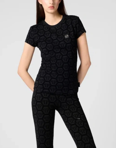 Philipp Plein Sexy Pure Fit T-shirt Jacquard Monogram Monogram Women In Black