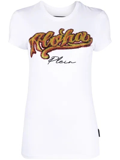 Philipp Plein Sexy Pure Hawaii Print T-shirt In White