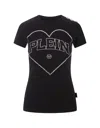 Philipp Plein Sexy Pure Heart Cotton T-shirt In Black