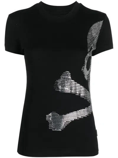 Philipp Plein Sexy Pure Rhinestone-embellished T-shirt In Black