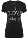 Philipp Plein T-shirt Round Neck Ss In Schwarz