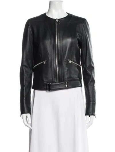 Pre-owned Philipp Plein Shearling Biker Jacket In Black
