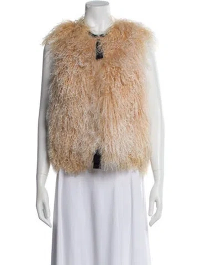Pre-owned Philipp Plein Shearling Fur Jacket In Neutral