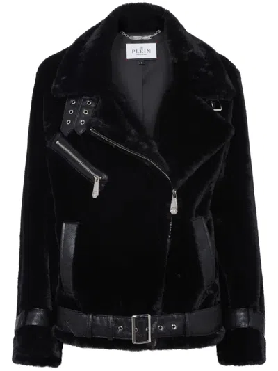 Philipp Plein Shearling Jacket In Black