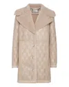 Philipp Plein Shearling Oversize Coat Strass Monogram In Brown