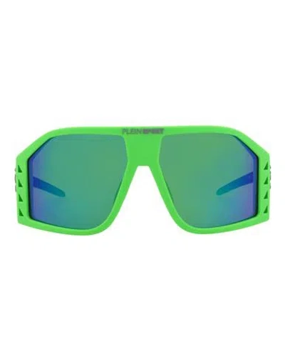 Philipp Plein Shield-frame Injection Sunglasses Man Sunglasses Green Size 61 Plastic Material