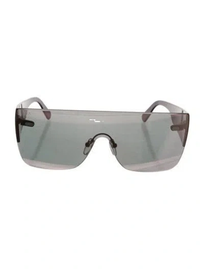 Pre-owned Philipp Plein Shield Tinted Sunglasses In Black