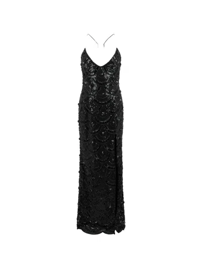 Philipp Plein Shiny Waves Sequinned Maxi Dress In Black