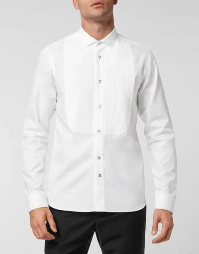 Philipp Plein Shirt Black Tie Men In White
