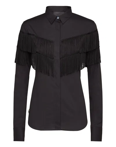 Philipp Plein Shirt "just Fringe" In Black