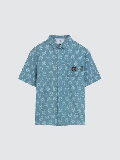 Philipp Plein Babies'  Shirt Kids In Blue