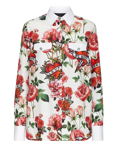 Philipp Plein Floral Print Shirt In Multi