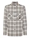 Philipp Plein Skull&bones-print Checked Shirt In Beige
