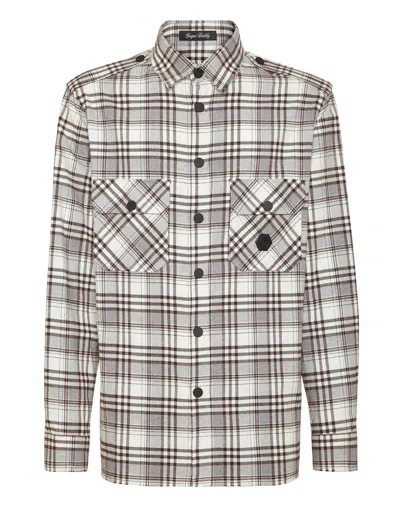 PHILIPP PLEIN SHIRT OVERSIZE LS SKULL & BONES
