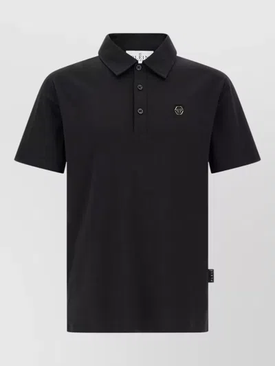 Philipp Plein Shirt Polo Collar Short Sleeves Mens In Black