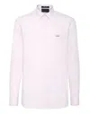 Philipp Plein Shirt Slim Fit Ls Skull & Bones In Pink