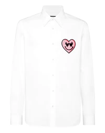 Philipp Plein Shirt Sugar Daddy Cut Ls Patches In White