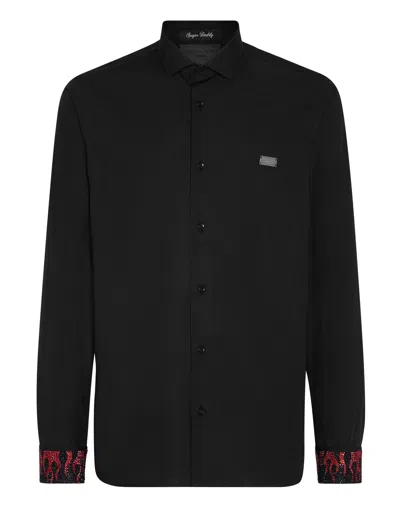 Philipp Plein Shirt Sugar Daddy Flame In Black