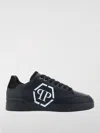 Philipp Plein Hexagon Leather Sneakers In Schwarz
