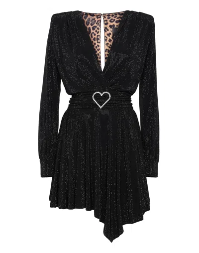 Philipp Plein Short Dress Artemis Crystal In Black