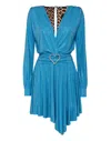 Philipp Plein Aphrodite Crystal Midi Dress In Blue