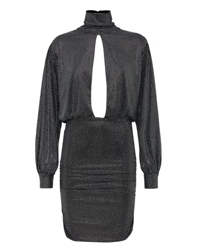 Philipp Plein Short Dress Crystal In Black