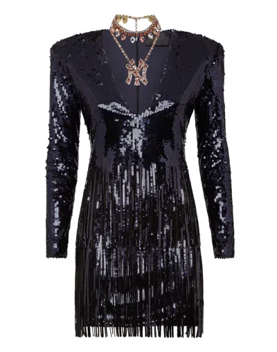 Philipp Plein Short Dress Degradè Paillettes In Multi