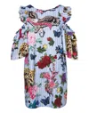 Philipp Plein Short Dress "mama Don't Run Away" In Blue